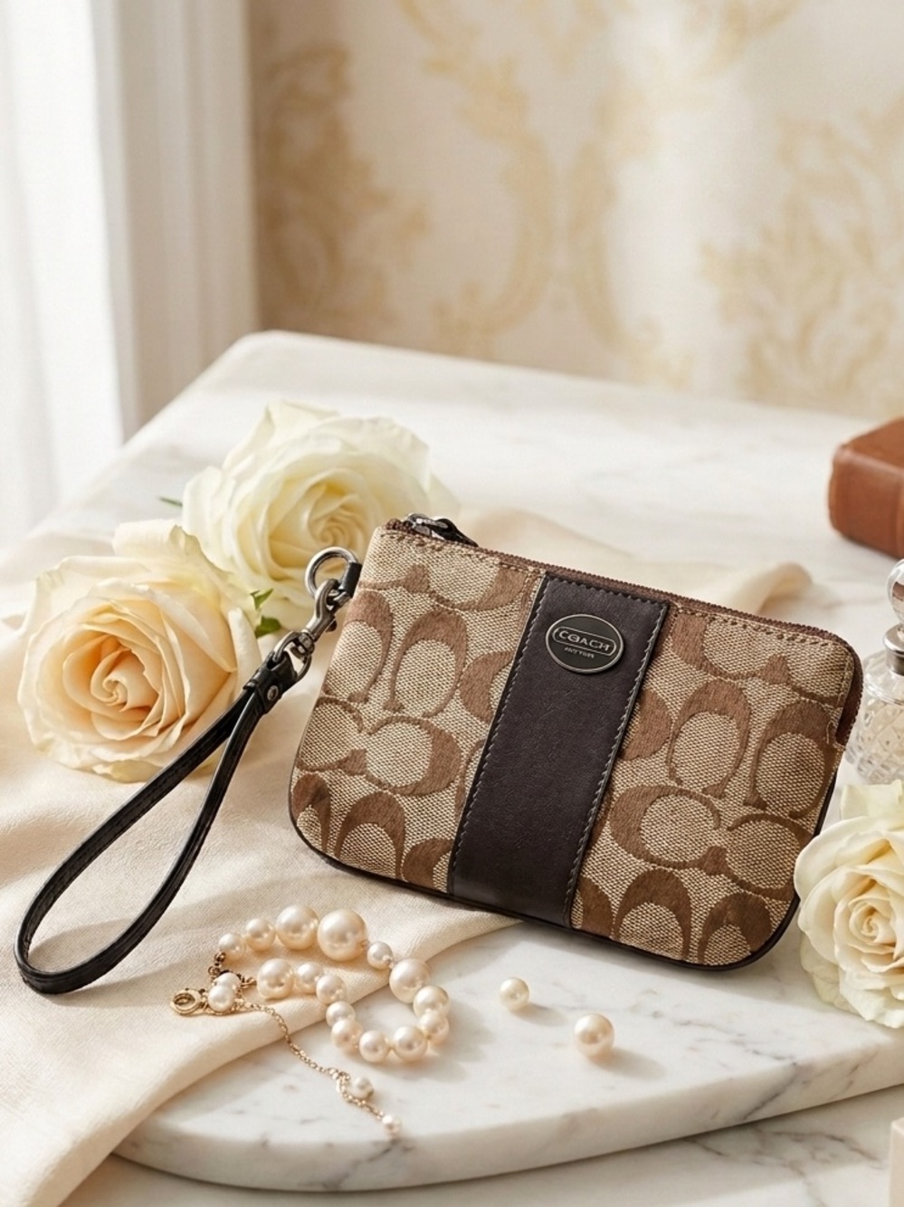 Coach Signature Canvas Wristlet